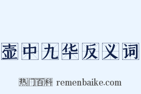 壶中九华反义词是什么意思的图片